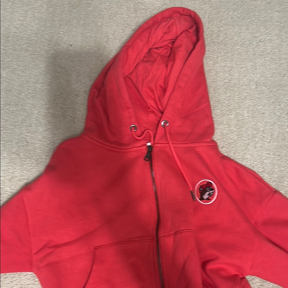 Red Zip-Up Hoodie with Buc’ees Patch